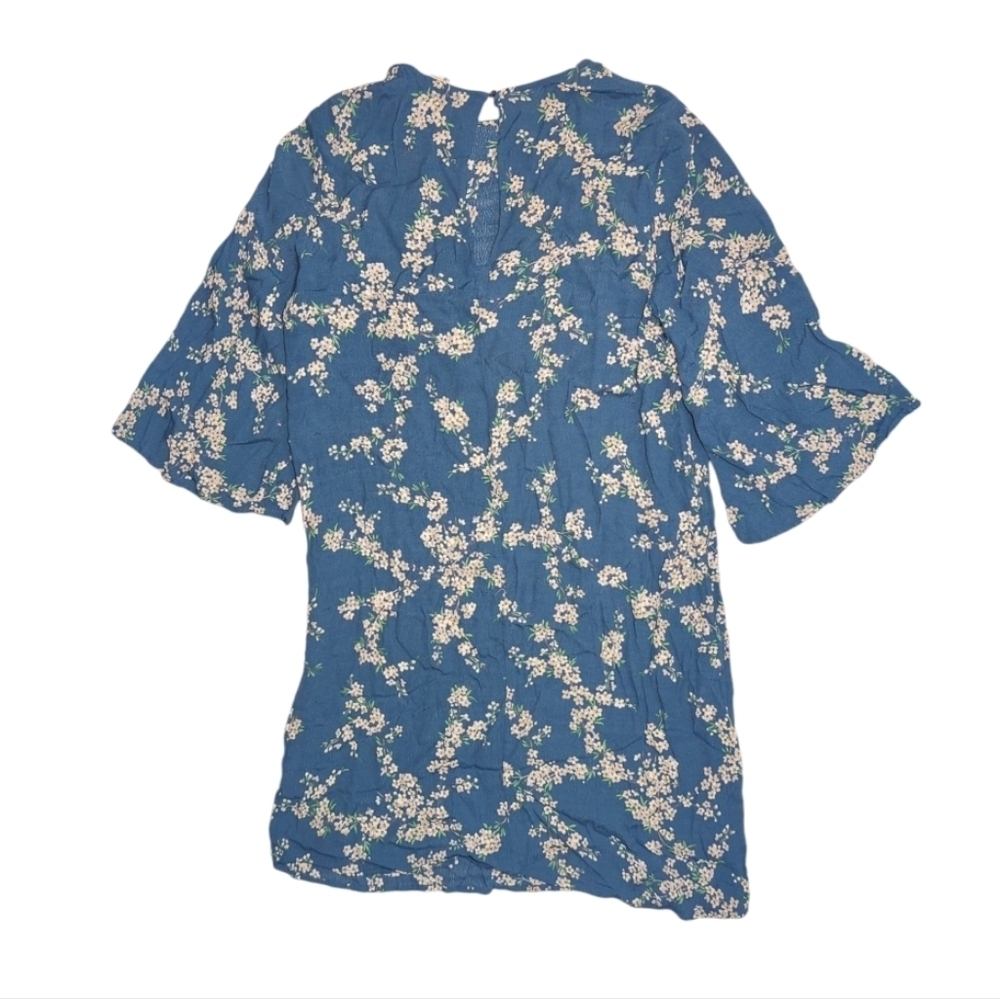 New H&M x GP & J Baker Collaboration Flare Bell Sleeve Floral Dress Women Size 6 - Picture 7 of 8